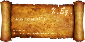 Kain Szebáld névjegykártya